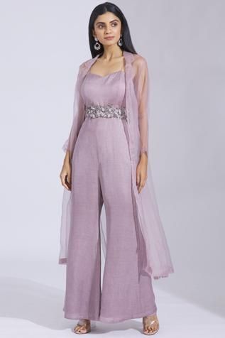 [SponsoredPost] Shop For Parul And Preyanka Purple Satin Linen Flared Jumpsuit With Jacket For Women Online At Aza Fashions #womenjumpsuitoutfitswedding Outfits, Indian Outfits, Barbie, Indian Gowns Dresses, Jumpsuits For Women Indian, Stylish Dress Designs, Designer Jumpsuits, Indian Fashion Dresses, Party Wear Indian Dresses