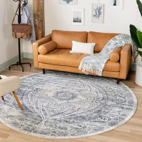 Sometimes, a brown sofa is exactly right for your space or for your lifestyle (say, if you have little kids). As perfect as it may be, it’s not always... | Intricate Round #Rugs #browncouch #brownsofa #rugsforbrownsofa #rugsforbrowncouch #livingroom #livingroomrugs #DecoratedLife Layout, Round Rugs, Crafts, Design, Home Décor, Decoration, Round Rug Living Room, Rugs In Living Room, Round Area Rugs