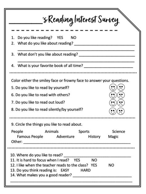 Reading Resources, Reading, Third Grade Reading, Reading Interest Survey, Reading Survey, Student Interest Survey, Learning Styles Survey, 7th Grade Reading, Reading Writing