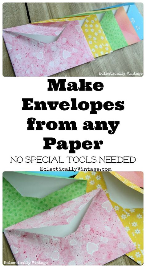 Diy, Decoupage, Homemade Envelopes, Making Envelopes, Paper Envelopes, Handmade Envelopes, Kraft Envelopes, How To Make An Envelope, Decorated Envelopes