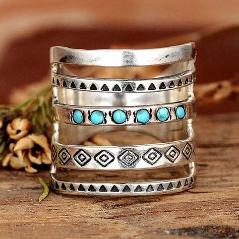 Vintage Bohemian Women's 925 Sterling Silver Multilayer Hollow Turquoise Ring Band Exquisite Engagement Wedding Rings Ethnic Anniversary Birthday Christmas Gift Jewelry Size 5-10 | Wish Jewellery Rings, Sterling Silver Rings, Turquoise Rings Band, Jewelry Rings, Sterling Silver, Ring Gift, Stone Rings Natural, Womens Jewelry Rings, Turquoise Ring