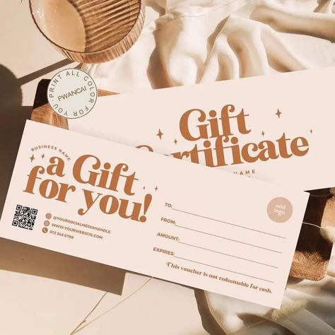 24.94US $ |Gift Certificate Card Template Customized DIY Printable Gift Voucher Certificate Modern Gift Card Design Spa Gift Coupon With QR| | - AliExpress Invitations, Invitation Design, Logos, Layout, Gift Certificate Template, Gift Card Design, Gift Card, Gift Voucher Design, Salon Gift Card
