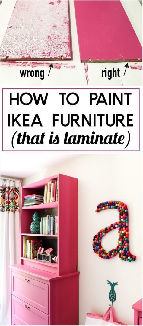 There is a vital trick for successfully painting Ikea or laminate furniture and it doesn't involve sanding! I figured out the key to making it perfect and you won't believe how easy it is.  #paintinglaminatefurniture #paintingikeafurniture #paintinglaminatefurniturewithoutsanding #paintingikeafurniturelaminate #paintinglaminatefurnitureideas Ikea, Diy Furniture, Furniture Makeover, Ikea Hacks, Painting Ikea Furniture, Painting Laminate Furniture, Laminate Furniture, Furniture Diy, Diy Ikea Hacks