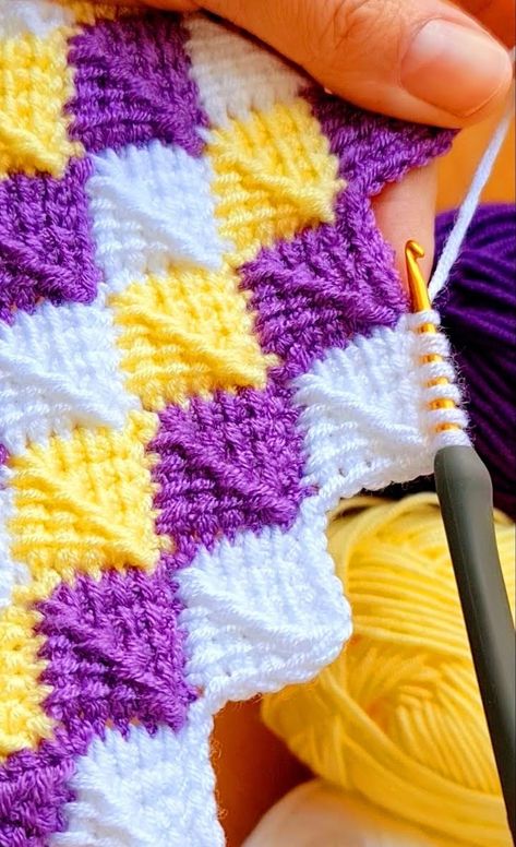 Crochet Patterns, Crochet, Crochet Stitches, Haken, Pola Rajut, Model, Tunisian Crochet Stitches, Crochet Instructions, Easy Crochet Stitches