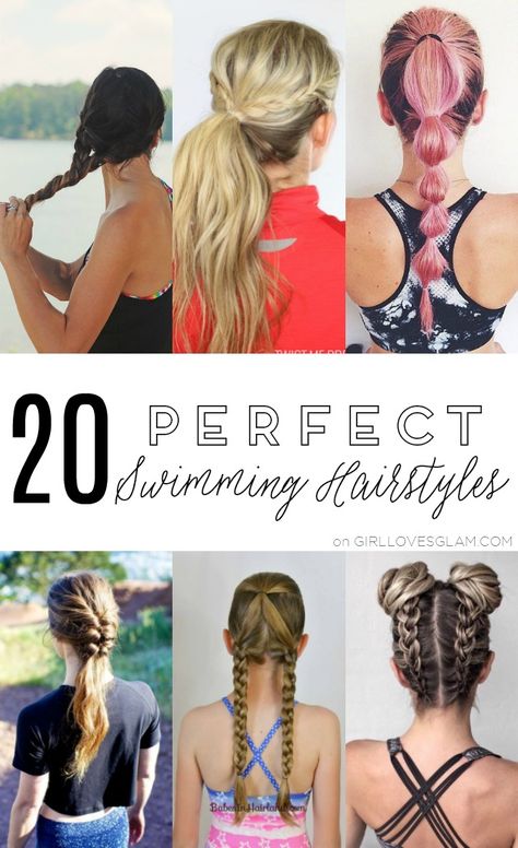 20 Perfect Swimming Hairstyles on www.girllovesglam.com Pool Hairstyles, Swimming Hairstyles, Swim Hair Styles, Hairstyles For Swimming, Easy Beach Hairstyles Medium, Beach Hairstyles For Long Hair, Easy Beach Hairstyles, Beach Hairstyles Medium, Hairstyles For Beach