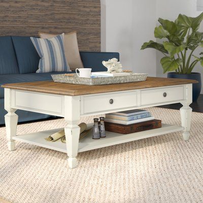 Beachcrest Home Topsfield Coffee Table with Storage Home Furniture, Sofas, Furniture Makeover, Home Décor, Solid Wood Coffee Table, Coffee Table With Storage, Coffee Table Wood, Hardware Finishes, Home Furnishings