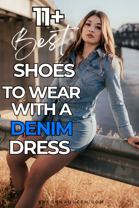 what to wear with a denim dress, what color shoes to wear with a denim dress, what type of shoes to wear with a denim dress, what shoes to wear with a denim dress, denim dress outfit ideas, denim dress ideas, denim dress outfits, denim dress what shoes #denimdress Denim, Outfits, Summer, Shorts, Ideas, Womens Denim Dress, Denim Shoes Outfit, Best Shoes With Jeans, Denim Dress Winter