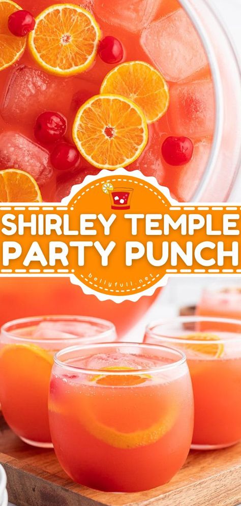 Shirley Temple Party Punch, summer drinks, non alcoholic drinks Alcohol, Punch, Snacks, Dessert, Rum, Desserts, Parties, Alcoholic Party Drinks, Adult Punch Recipes