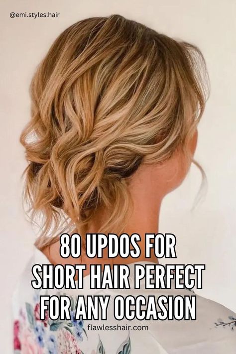 Easy Updo for Short Hair: Achieve a quick and stylish updo with short hair that's perfect for any casual or formal occasion. Hair Styles, Up Dos, Short Hair Styles, Long Hair Styles, Stylish Haircuts, Short Hair Styles Easy, Trendy Hairstyles, Short Hair Updo, Casual Hair Updos