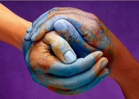 The world is in our hands...hold it and mold it well. It is the only one we have for now. World, Inspiration, Bodypainting, Human, Hands, Pace, Care, Holding Hands, Turismo