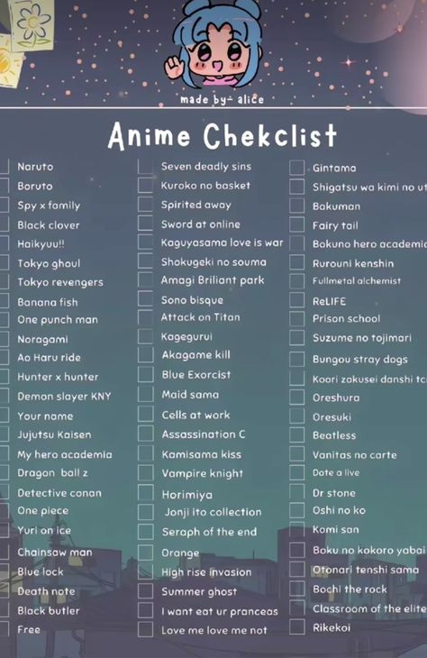 watch unchecked animes from this list Anime Films, Films, Anime Shows, Anime Suggestions, Anime Websites, Anime Recommendations, Anime Reccomendations, Good Anime To Watch, Anime Watch