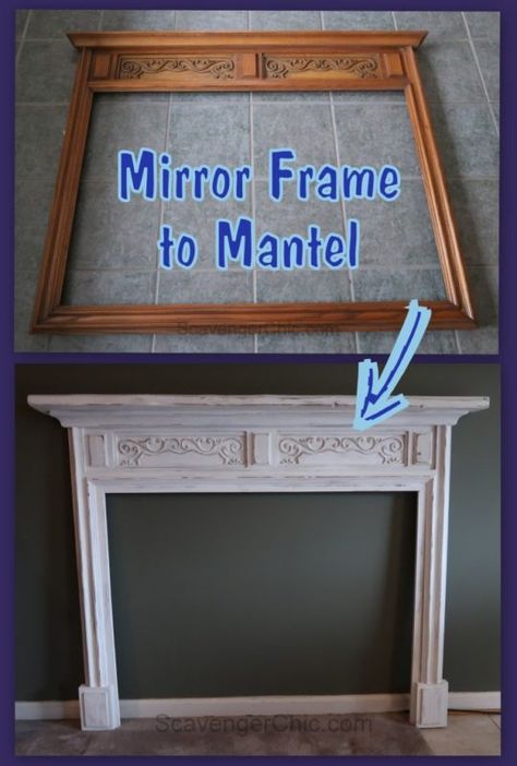 14 Gorgeous DIY Faux Fireplaces for Any Budget Repurposed Furniture, Diy Furniture, Furniture Makeover, Diy Fireplace Mantel, Diy Fireplace, Faux Fireplace Diy, Fireplace Mantels, Mantel Mirrors, Fireplace Mantle
