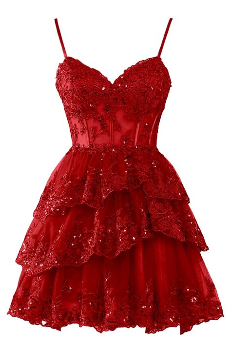 Homecoming Dresses, Dressing, Tulle Homecoming Dress, Homecoming Dresses Short, Party Gowns, Short Party Dress, Red Homecoming Dresses, Prom Dress Inspiration, Sparkly Dress Party