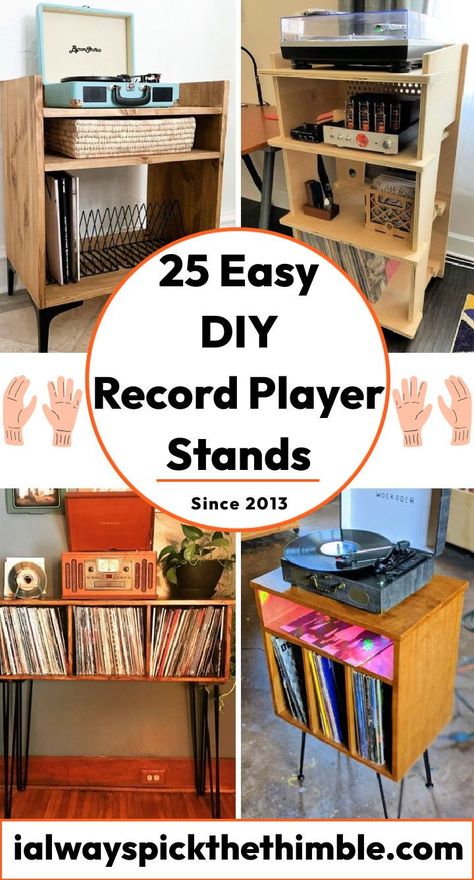 Diy, Sideboard, Ikea, Diy Record Player Stand Ideas, Record Player Stand Diy, Record Player Stand Ikea, Record Player Cabinet, Record Player Storage, Diy Record Shelf