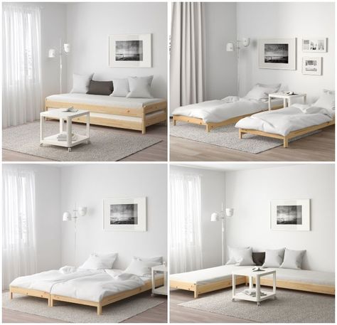Bedroom, Ikea, Home, Furniture For Small Spaces, Ikea Bed, Beds For Small Spaces, Ikea Utåker, Murphy Bed Ikea, Daybed