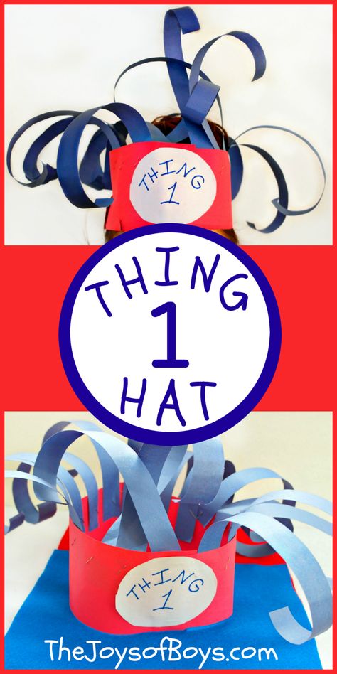 We love reading week but not so much dress up days.  This Thing 1 Hat was an easy Dr Seuss Dress-up Idea! #drseusscrafts #dressupideas #crafts #creativecrafts #funcrafts #kidcrafts #uniquecrafts #thejoysofboys Pre School, Halloween, Pre K, Dr Seuss Week, Dr Seuss Day, Dr Seuss Hat, Daycare Crafts, Dr Seuss Activities, Kinder