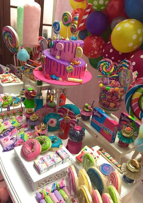 Mili's Sweet Shop | CatchMyParty.com Birthday Parties, Girls Birthday Party, 2nd Birthday Parties, Kids Birthday, Kids Birthday Party, 1st Birthday Parties, 6th Birthday Parties, Birthday Party, Birthday Party Themes