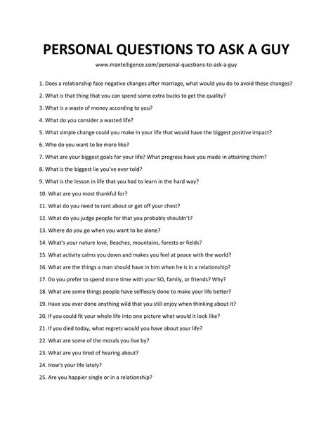 List of Personal Questions to Ask a Guy Questions To Get To Know Someone, Dating Questions, Questions To Ask Your Boyfriend, Questions To Ask Guys, Questions To Ask People, Questions For Your Boyfriend, Relationship Questions, Questions To Ask, Questions For Boyfriend