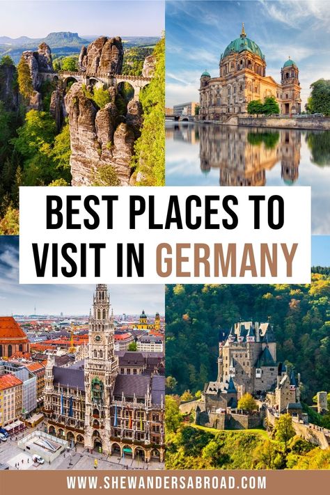 From beautiful small towns to peaceful countrysides, fairytale castles and lively cities, here are the absolute best places to add to your Germany bucket list. | Germany travel tips | Best places in Germany | Best places to visit in Germany | Prettiest places in Germany | What to do in Germany | Germany travel guide | Bucket list locations in Germany | Things to do in Germany | Germany places to visit | Best cities in Germany | Berlin | Frankfurt | Germany castles | Black Forest | Cologne Stuttgart, Trips, European Travel, Euro, Travel To Germany, Best Cities In Germany, Germany Travel Destinations, Germany Travel Guide, Europe Travel