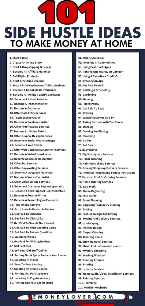 Side Hustle Ideas Master List: 101 Ways to Make Extra Money at Home Motivation, Online Jobs From Home, Legit Work From Home, Online Side Hustle, Work From Home Jobs, Best Online Jobs, Online Work From Home, Side Hustle, Online Jobs