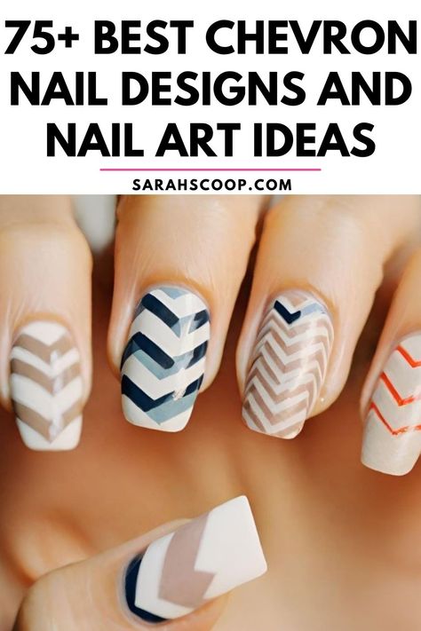 Add a twist to your nails with the 75+ Best Chevron Nail Designs and Nail Art Ideas. Perfect for any occasion, these patterns will definitely make a statement! #ChevronNails #NailArtIdeas #NailDesigns Chevron, Gel Polish, Nail Designs, Nail Ideas, Ideas, Nail Art Designs, Art, Design, Accent Nails
