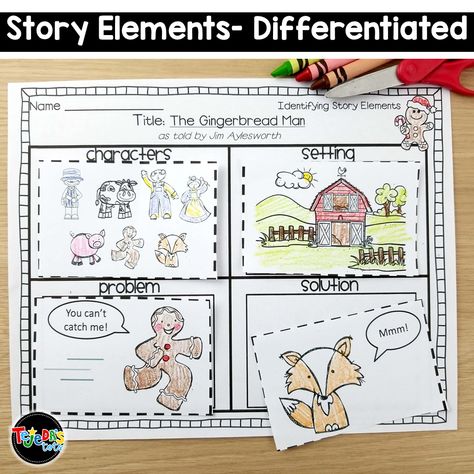 FREE Gingerbread Man story elements printable. Differentiated with pictures and text. Read this blog post for great ideas for a gingerbread man unit. #tejedastots Pre K, Amigurumi Patterns, Gingerbread Activities, Gingerbread Unit, Gingerbread Man Activities, Gingerbread Man Unit, Gingerbread Story, Gingerbread Man Story, Activities