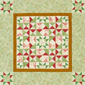 Careful color placement in the hourglass units in this table topper results in a pink pinwheel at the center of each block. Patchwork, Quilt Blocks, Quilting, Diy, Star Quilts, Quilts, Spinning, Pinwheel Quilt Block, Quilted Table Toppers