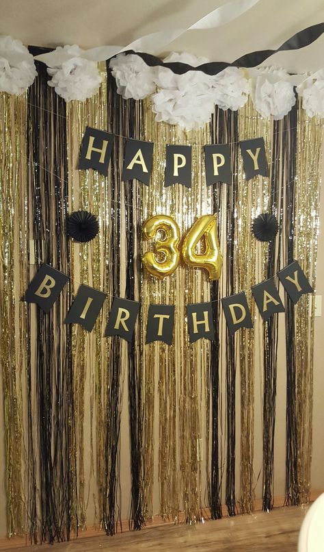 Black, white and gold surprise birthday party decor Birthday Parties, Birthday Surprise, Birthday Surprise Party, Birthday Party, Surprise Birthday Party Decorations, Birthday Party Decorations, Birthday Design, Surprise Party, Birthday Decorations