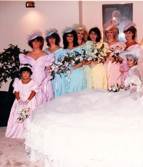 Wedding, Barbie, Wedding Photos, Vintage Wedding Photos, The Wedding Singer, 80s Wedding, 1980s Wedding, Vintage Bride, Brides And Bridesmaids