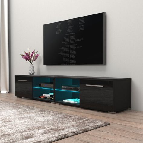 Orren Ellis Asbury TV Stand for TVs up to 88" & Reviews | Wayfair Home Décor, Tv Stand Furniture, Tv Stands, Modern Tv Stand, Tv Stand Designs, Tv Stand Decor, Modern Tv Cabinet, Tv Cabinet Design, Modern Tv Units