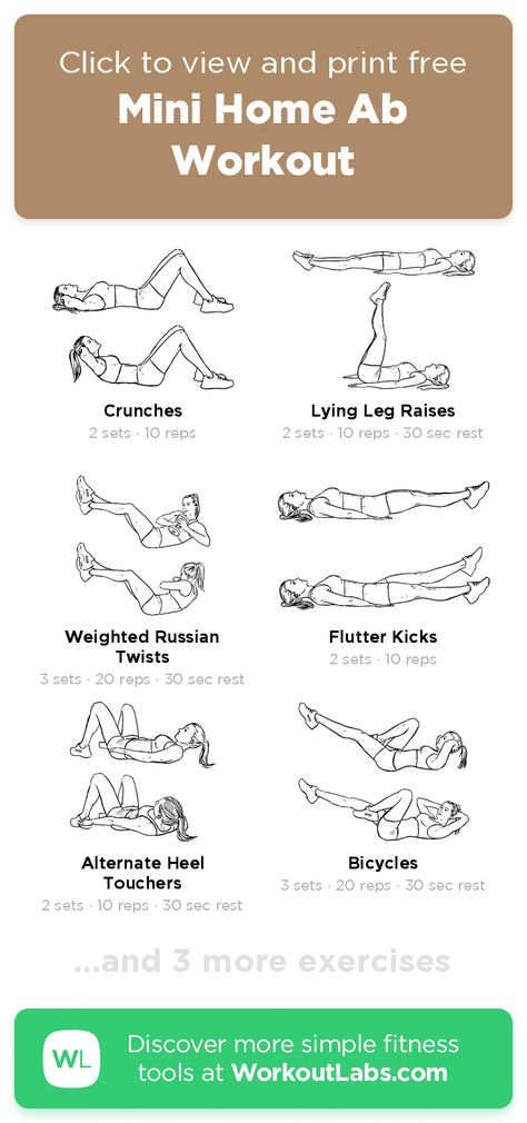 Free workout: Mini Home Ab Workout – 25-min abs exercise routine. Try it now or download as a printable PDF! Browse more training plans and create your own exercise programs with #WorkoutLabsFit · #AbsWorkout Training Plan At Home, Training Routine Workout Plans, Work Out Abs At Home, Abs Program Workout Plans, Small Ab Workout, Printable Abs Workout, Exercise Printable Free, Ab Workout Ideas, Ab Routine At Home
