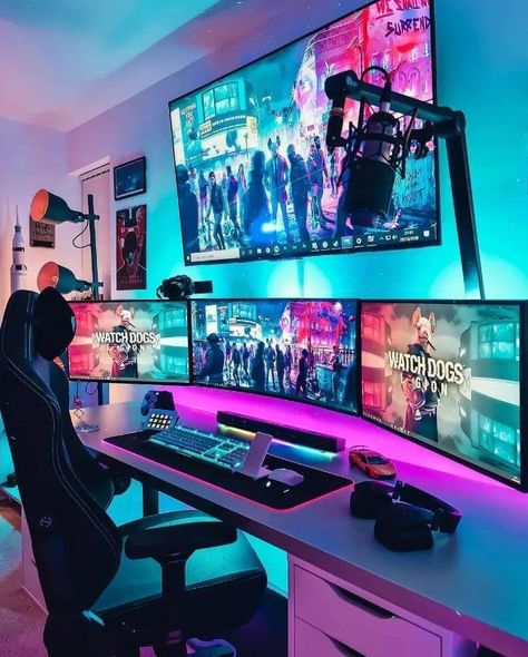 How To Make A Gaming Room? Useful Gaming Setup Ideas (2023) Cool Gaming Setups, Gaming Setup, Gaming Rooms, Best Gaming Setup, Gaming Room Setup, Gamer Room, Computer Gaming Room, Video Game Room Design, Video Game Rooms
