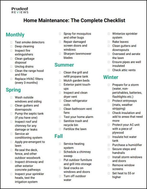 Use this free, printable home maintenance checklist to keep track of things you need to do on a monthly, seasonal, and annual basis. The checklist is available to download as a PDF or Excel spreadsheet. Organisation, Household Cleaning Tips, Home Management Binder, Home Maintenance Checklist, Homeowner Checklist, Cleaning Checklist, Home Maintenance Schedule, House Cleaning Checklist, House Cleaning Tips