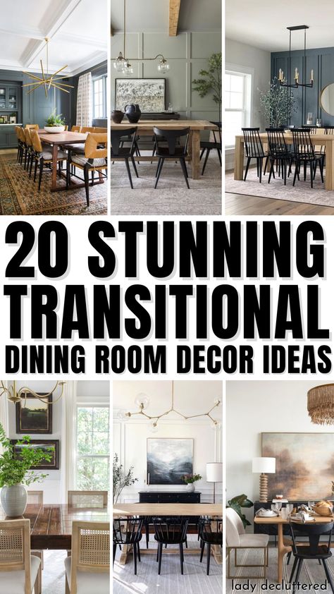 20 Stunning Transitional Dining Room Decor Ideas Vintage, Home Office, Dining Room Sets, Interior, Inspiration, Home Décor, Design, Transitional Style Dining Room, Transitional Dining Room Decor