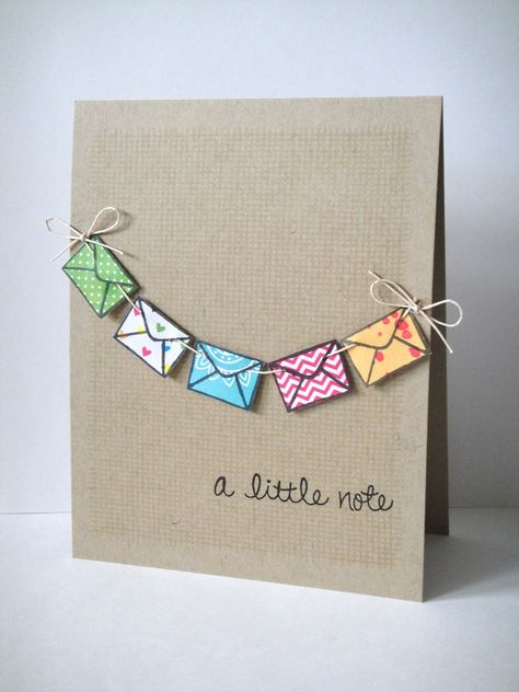 A Little Note Card | 25+ Handmade Cards Paper Cards, Kartu Ulang Tahun Diy, 카드 디자인, Seni Origami, Beautiful Handmade Cards, Birthday Cards Diy, Handmade Greetings, Creative Cards, Simple Cards