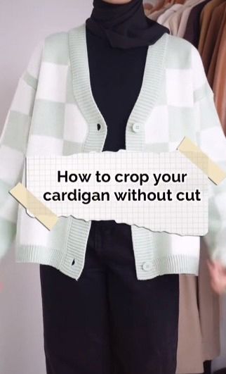 I'm a fashion expert – make a too-long cardigan look shorter with my three-button method, no tools necessary Life Hacks, Art, Jumpers, Shirts, How To Style A Cardigan, Button Cardigan, Button Cardigan Outfit, Sweater Hacks, Loose Cardigan