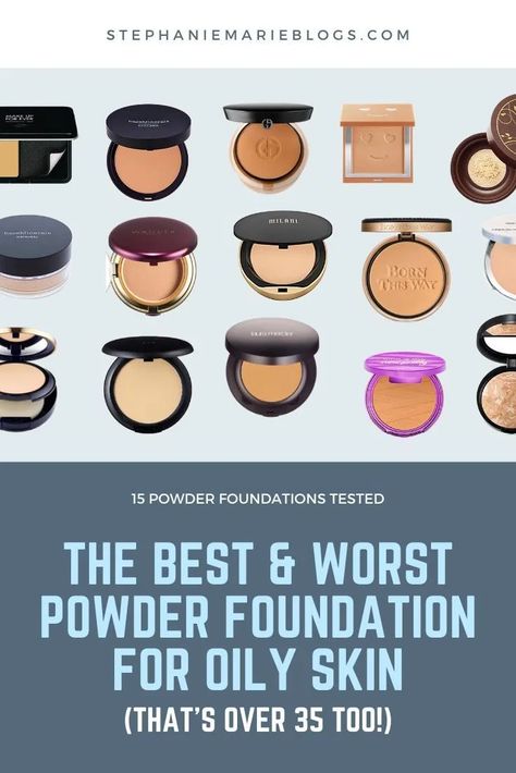 The BEST & WORST Powder Foundation for Oily Skin that's over 35. In depth powder foundation reviews. Ideas, Oily Skincare, Dupes, Foundation, Foundation For Mature Skin, Best Foundation For Oily Skin, Foundation For Oily Skin, Best Drugstore Powder, Best Powder Foundation