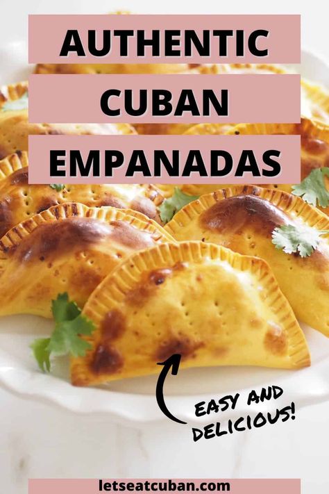 Learn how to make delicious Cuban empanadas with this easy recipe. Perfect for a snack or meal, these savory turnovers are sure to impress! Mexican Food Recipes, Cuban Appetizers, Cuban Empanadas Recipe, Cuban Recipes, Cuban Empanada Dough Recipe, Mexican Empanadas, Cuban Dishes, Cuban Cuisine, Cuban Bread