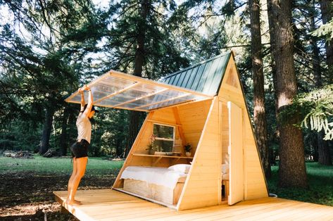 Glamping, Outdoor, House Plans, Tiny House, Backyard, A Frame Cabin, A Frame House, Cabin Kits, Building Remodeling
