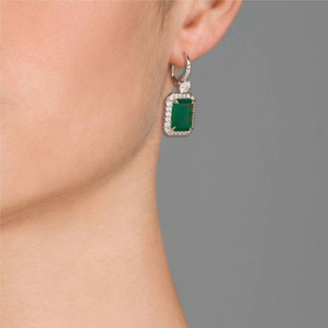 Bijoux, Emerald Diamond Earrings, Emerald Jewelry Earrings, Diamond Earing, Diamond Earrings, Emerald Earrings Drop, Gold Jewelry, Emerald Earrings Studs, Emerald Drop Earrings