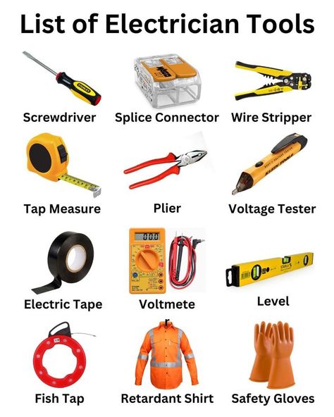 Electrician Tools Hardware, Electric, Electrician Wiring, Electrical Tools, Types Of Electrical Wiring, Electrical Maintenance, Basic Electrical Wiring, Electrical Gadgets, Electronic Circuit Projects