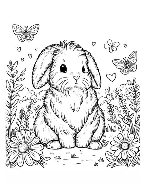 Free Bunny Coloring Pages For Kids Colouring Pages, Illustrators, Puppy Coloring Pages, Bunny Coloring Pages, Animal Coloring Pages, Cat Coloring Page, Horse Coloring Pages, Easter Bunny Colouring, Easter Coloring Pages