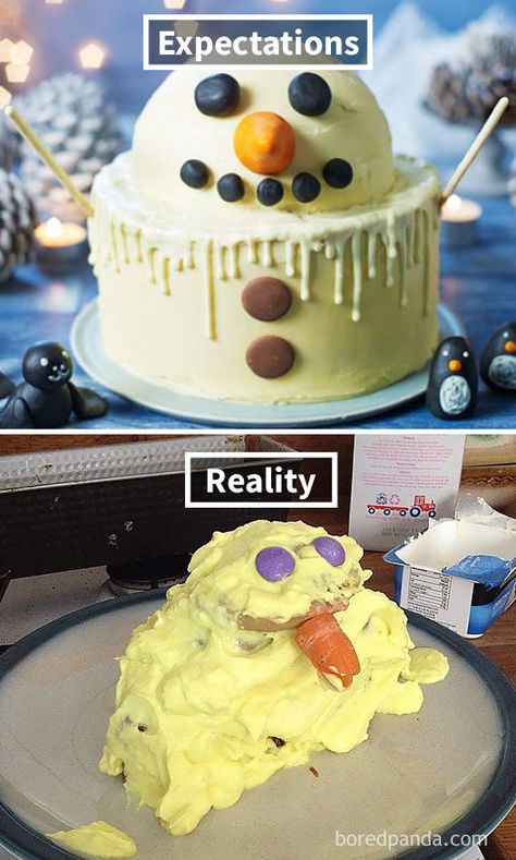 Funny-cake-fails-expectations-reality Funny Images, Kids, Cake, Funny Videos, Food Humor, Kage, Seriously, Funny Troll, Expectation Reality