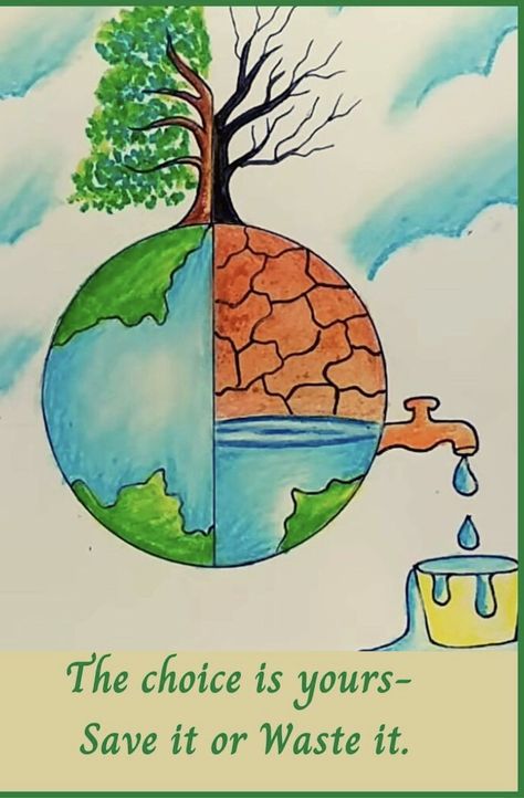 Art, Save Earth Posters, Save Environment Poster Drawing, Poster Drawing, Save Water Slogans, Book Art Drawings, Poster, Save Earth Drawing, Save Water Poster Drawing