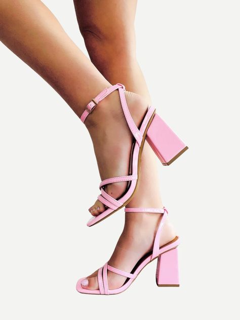 Gold strappy heels