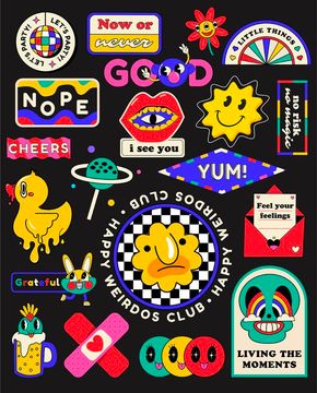 Bookmarks / Twitter Retro, Behance, Ideas, Design, Style, Inspo, Colorful, Vector Design, Stickers
