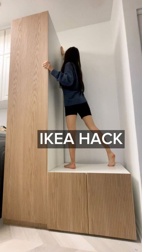 DIY IKEA HACK 🛠️ We’re currently in the process of renovating our laundry room and we’ve been trying to find ways to add more storage.… | Instagram Ikea, Diy Closet Storage, Ikea Laundry Room, Ikea Laundry Room Cabinets, Closet Makeover Diy, Ikea Closet Hack, Hall Closet Makeover, Ikea Hack Storage, Closet Hacks