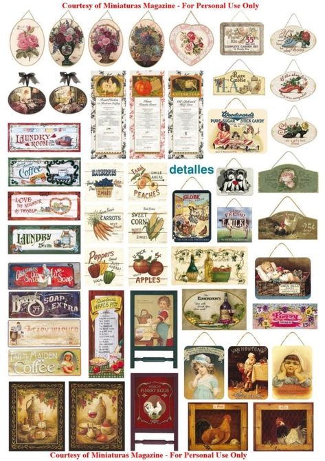 Free Mini Vintage Printables by SAburns Dollhouse Wallpaper Printable Free, Images Victoriennes, Dollhouse Printables, Miniature Printables, Miniature Diy, Miniatures Tutorials, Miniature Crafts, Foto Vintage, Barbie Furniture
