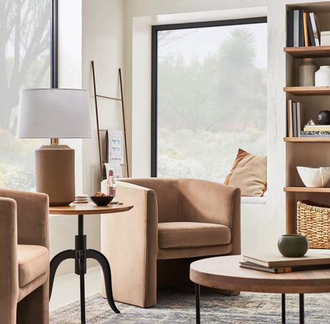 15 Home Items You Can Find Us Obsessing Over at Target This August Modern Farmhouse, Home Décor, Home, Chairs, Studio, Design, Interior, Accent Chairs, Brown Accent Chair