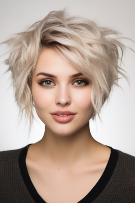 Go for an icy blonde shag pixie with dark roots for a stunning contrast. The dark roots give your icy blonde tones a dynamic edge. Click here to check out more trending shaggy pixie cut ideas for 2023. Shaggy Pixie, Gray Hair Cuts, Medium Hair Cuts, Longer Pixie Haircut, Haircuts With Bangs, Medium Hair Styles, Short Hair With Layers, Short Hair Cuts, Hair Cuts